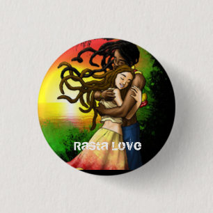 Botón interracial de Rasta del amor