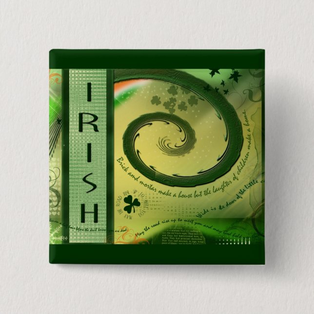 Botón IRLANDÉS del TRÉBOL (Anverso)
