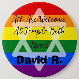 Botón judío de apoyo LGBT con Estrella de David
