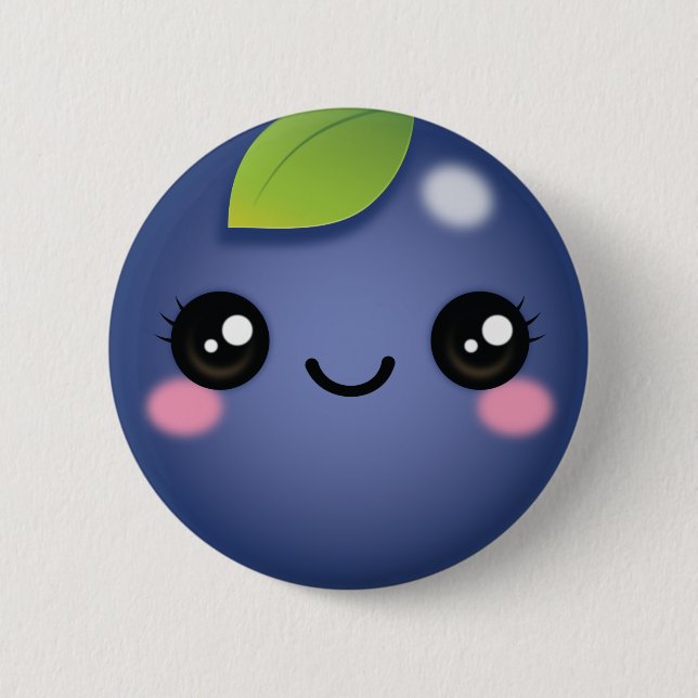botón Kawaii Blueberry (Anverso)