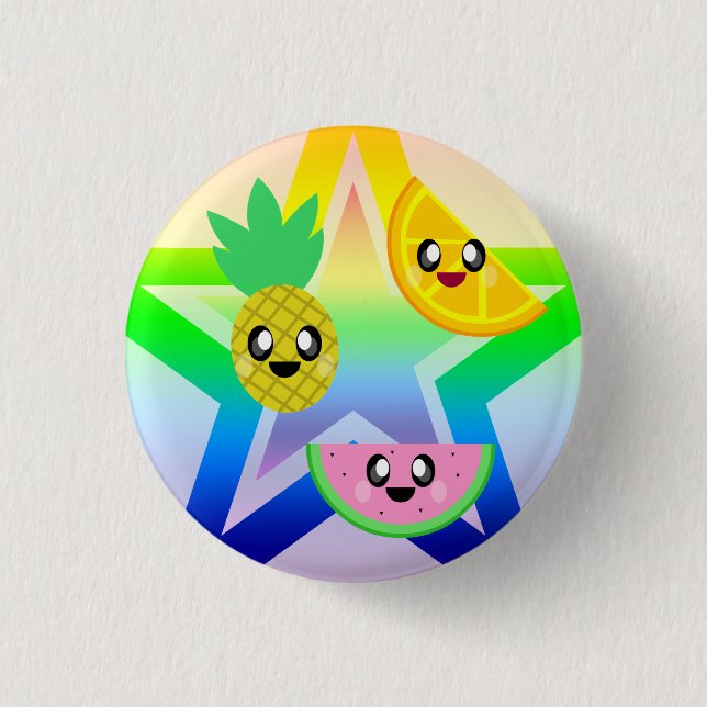 BOTÓN KAWAII FRUIT RAINBOW STAR PIN (Anverso)