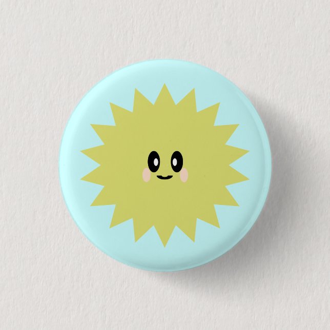 BOTÓN KAWAII SUN SUNSHINE CUTE FELIZ PIN (Anverso)