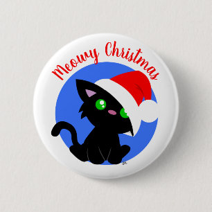 Botón Kitty para Navidades de Black Meowy