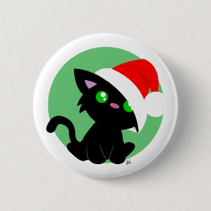 botón Kitty para Navidades negros