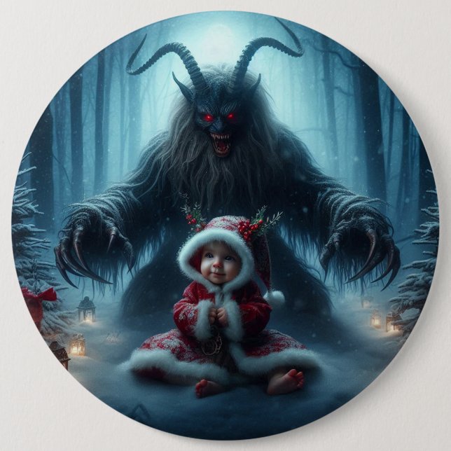 Botón Krampus para navidades (Anverso)