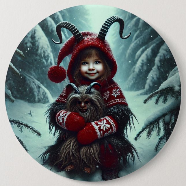 Botón Krampus para navidades (Anverso)