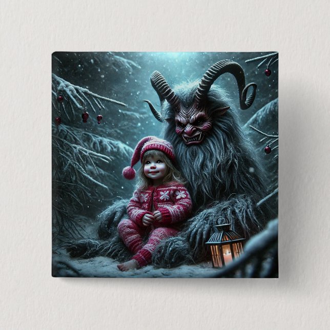 Botón Krampus para navidades (Anverso)
