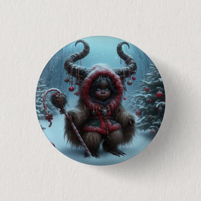 Botón Krampus para navidades (Anverso)