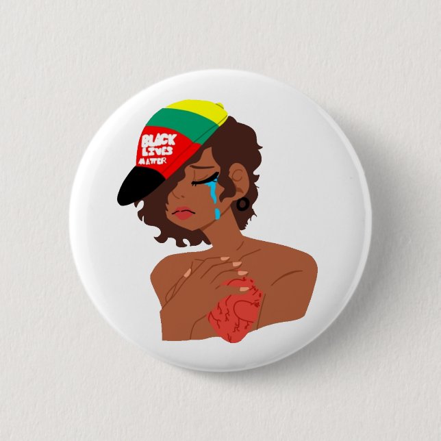 botón Lágrimas de la mujer negra BLM (Anverso)