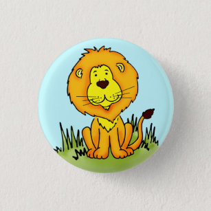 botón León de arte animal lindo