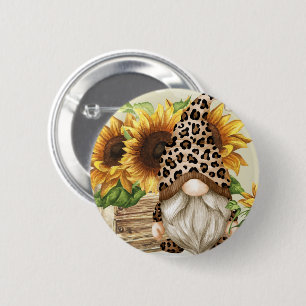 botón Leopard Gnome Sunflowers