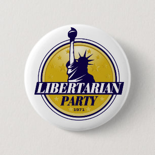 Botón libertario del logotipo del dirigente del