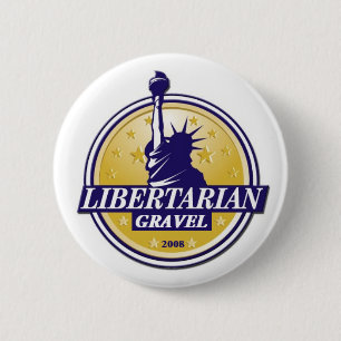 Botón libertario LP Denver de la GRAVA del fiesta