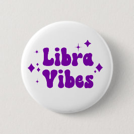 Botón Libra Vibes Zodiac Astrología Estrellas púrp