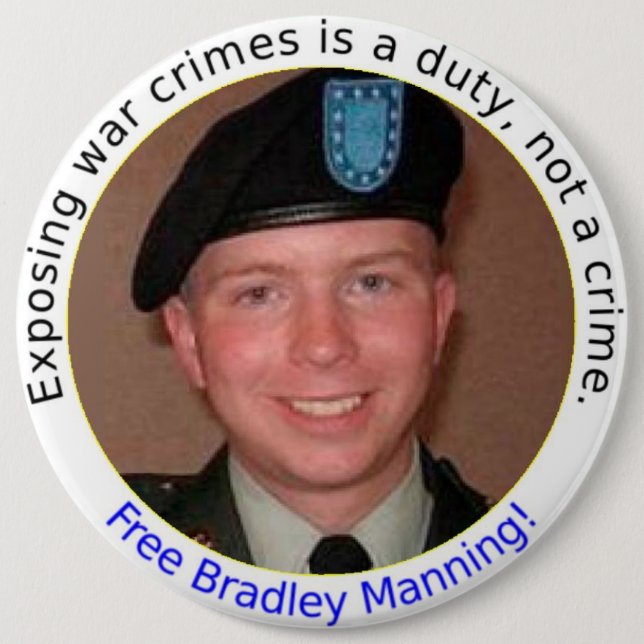 botón libre de BradleyManning de 6 pulgadas (Anverso)