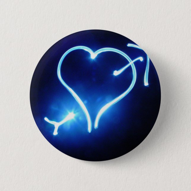 Botón ligero azul del corazón (Anverso)