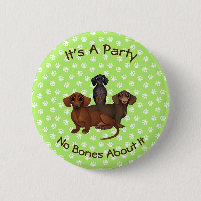 Botón Lime Green Dachshund Pin (Anverso)