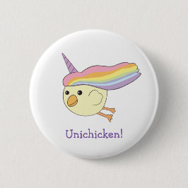 Botón lindo de Unichicken del dibujo animado