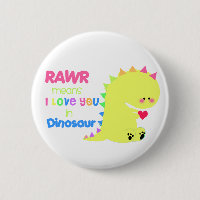 BOTÓN lindo del botón RAWR del dinosaurio