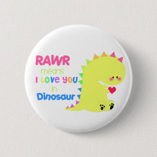 BOTÓN lindo del botón RAWR del dinosaurio
