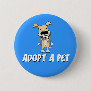 Botón lindo del perro: Adopte a un mascota