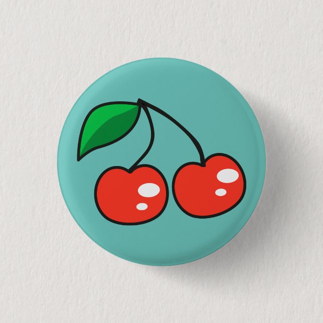 Botón lindo del Pin de la insignia de las cerezas (Anverso)