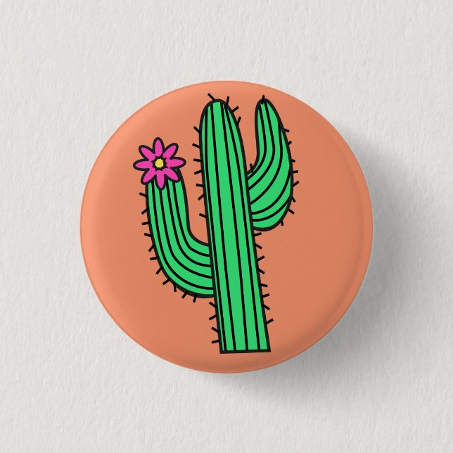 Botón lindo del Pin de la insignia del cactus (Anverso)