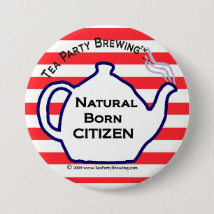 Botón llevado natural del ciudadano de la fiesta