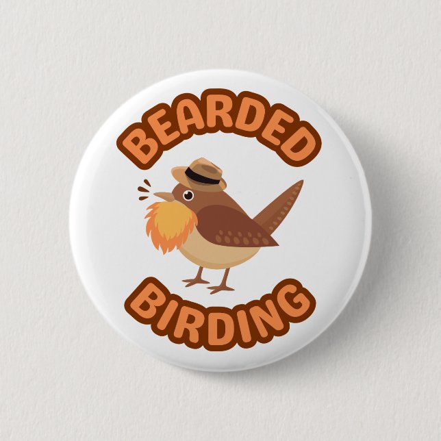 botón Logotipo de Birding con barba (Anverso)