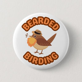 botón Logotipo de Birding con barba