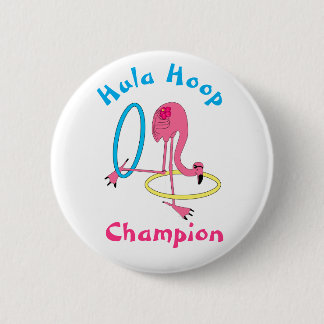 botón Luau Fiesta Flamingo Hula Hoop Champion de 3
