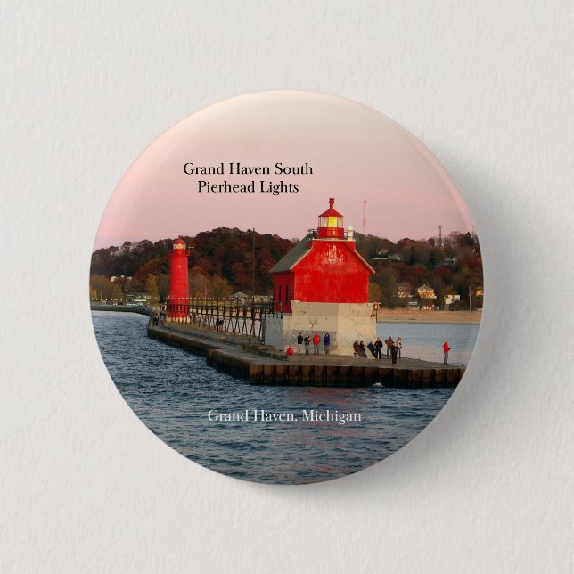 botón Luces de Grand Haven South Pierhead (Anverso)