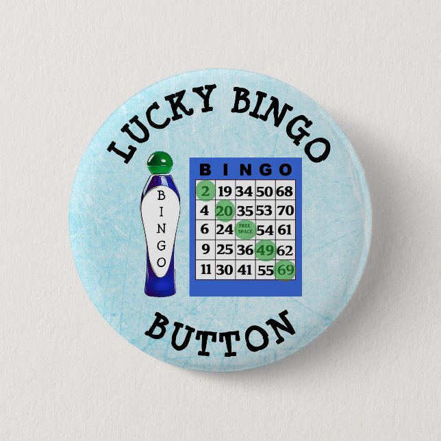 botón Lucky BINGO Botón Blue Cards Button (Anverso)