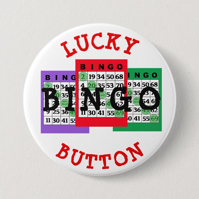 Botón Lucky BINGO con tarjetas de bingo (Anverso)