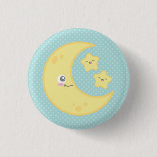botón Luna y estrellas de Kawaii