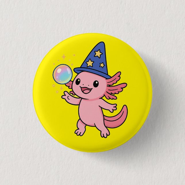 botón Magician de Axolotl Cute (Anverso)