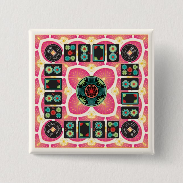 Botón Mah Jongg Fan 2025 (Anverso)