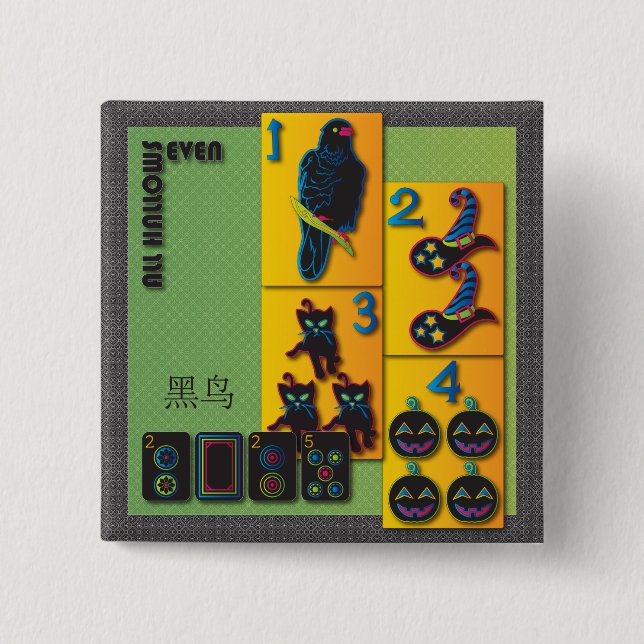 Botón Mah Jongg Halloween (Anverso)