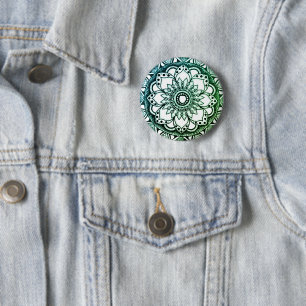 botón Mandala azul y verde