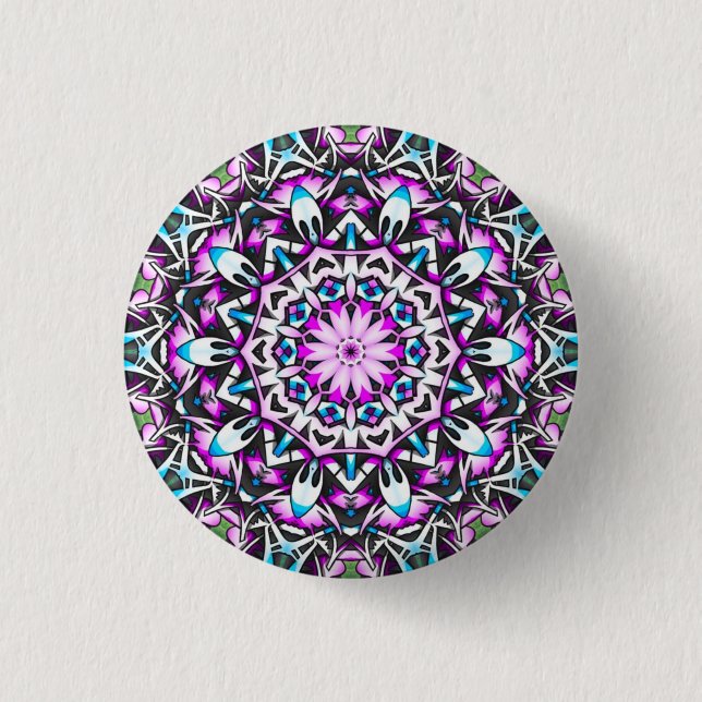 botón Mandala de lavanda encantadora Kaleidoscope (Anverso)