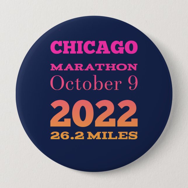 Botón Maratón de Chicago 2022 (Anverso)