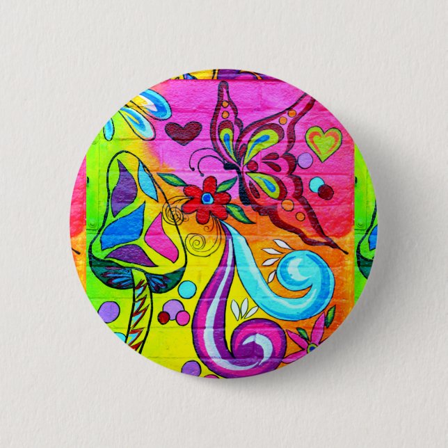 botón maravilloso del hippie-estilo de los colores (Anverso)