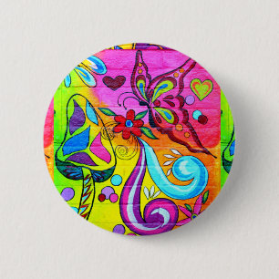botón maravilloso del hippie-estilo de los colores