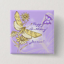 botón Mariposa morada