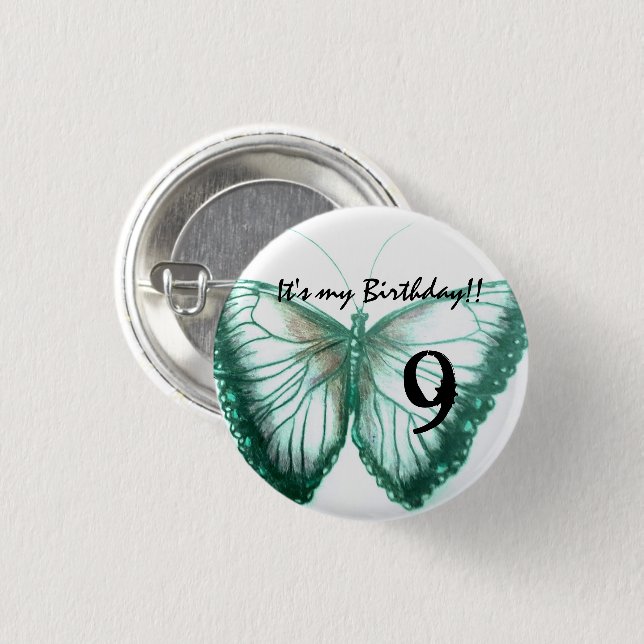 botón mariposa personalizar Es mi cumpleaños (Anverso y reverso)