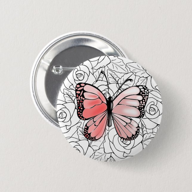 botón Mariposa rosa (Anverso y reverso)