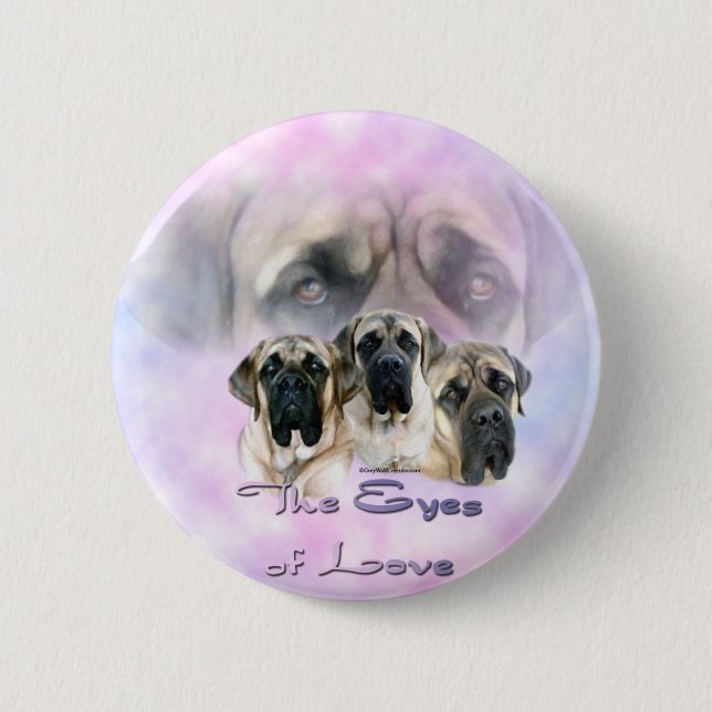 Botón Mastiff Ojos de Amor (Anverso)