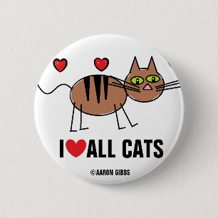 Botón Me Encantan Todos Los Gatos