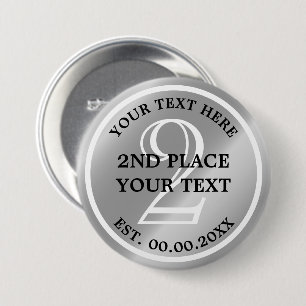Botón Medalla de plata para el segundo puesto en 