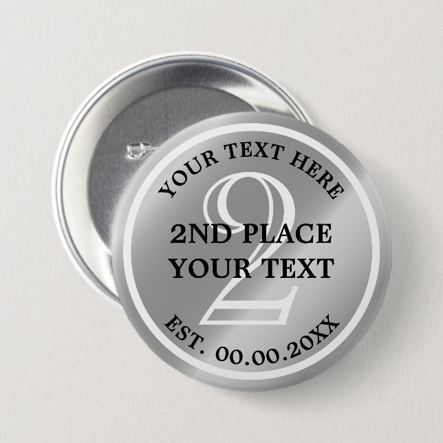 Botón Medalla de plata para el segundo puesto en c (Anverso y reverso)